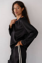 The Silk Stripe Crop Pant