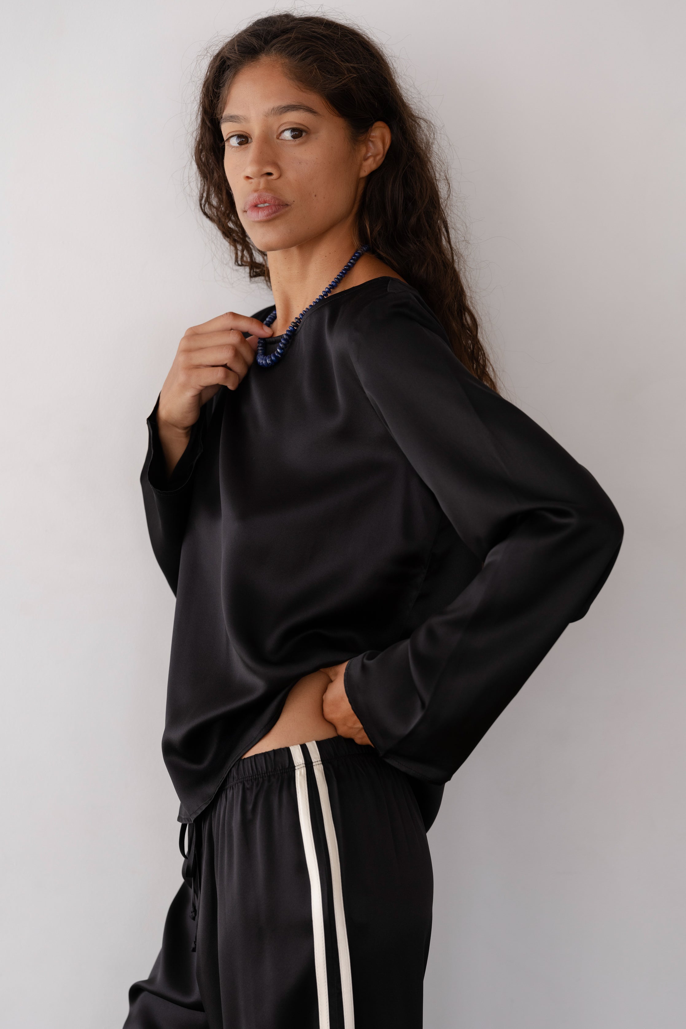 The Silk Stripe Crop Pant