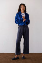 The Silk Stripe Crop Pant