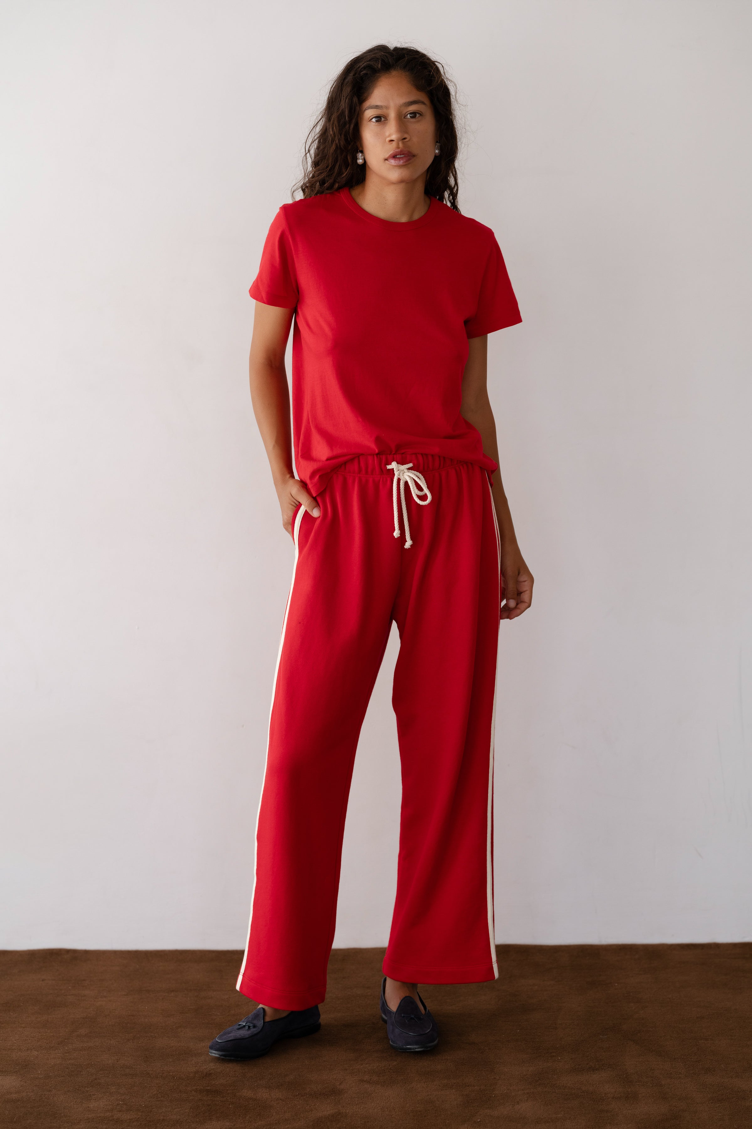 ★CRONOS×RED°2LINE LONG PANTS The Eco-Terry Stripe Crop Pant