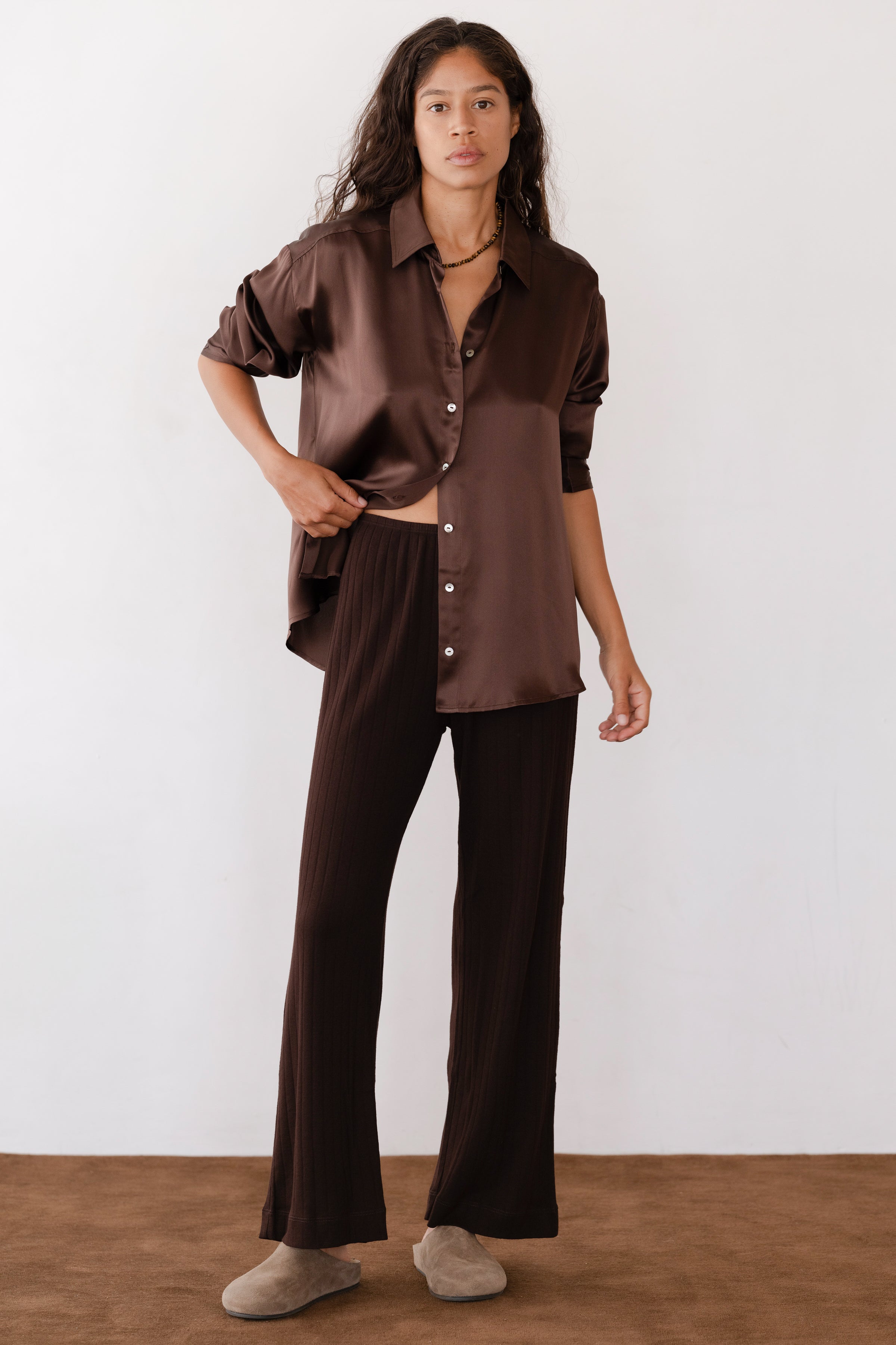 The Pointelle Simple Crop Pant