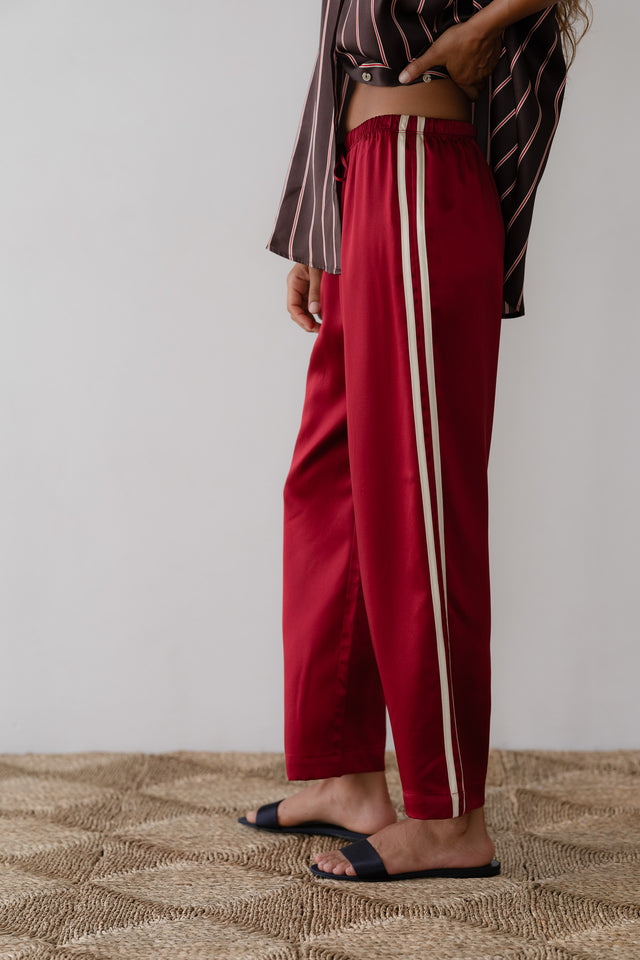 The Silk Stripe Crop Pant
