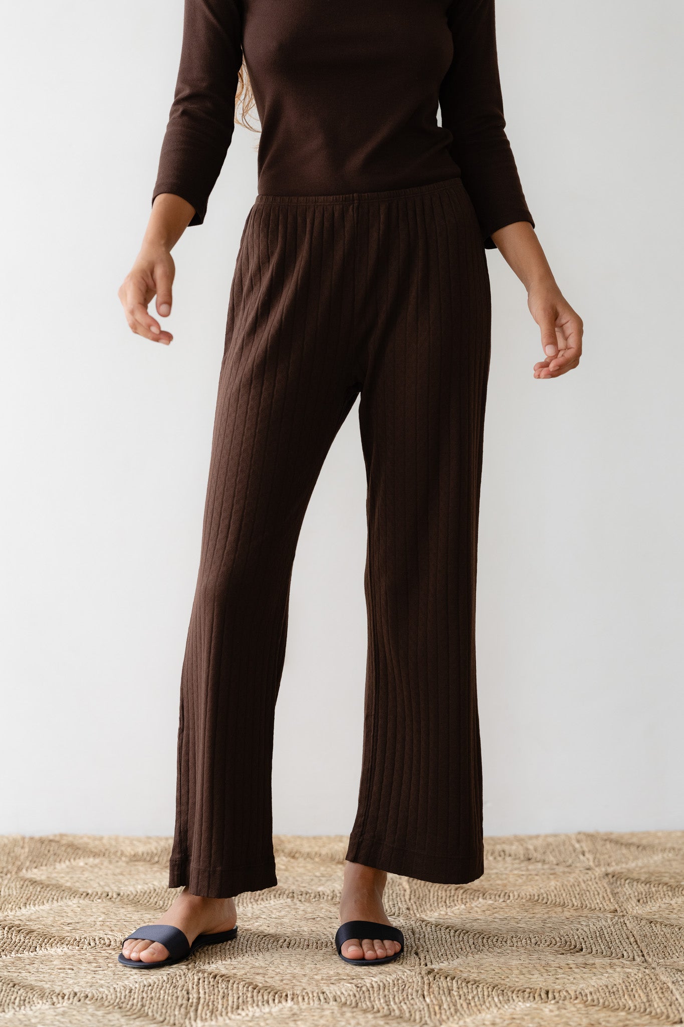 The Pointelle Simple Crop Pant