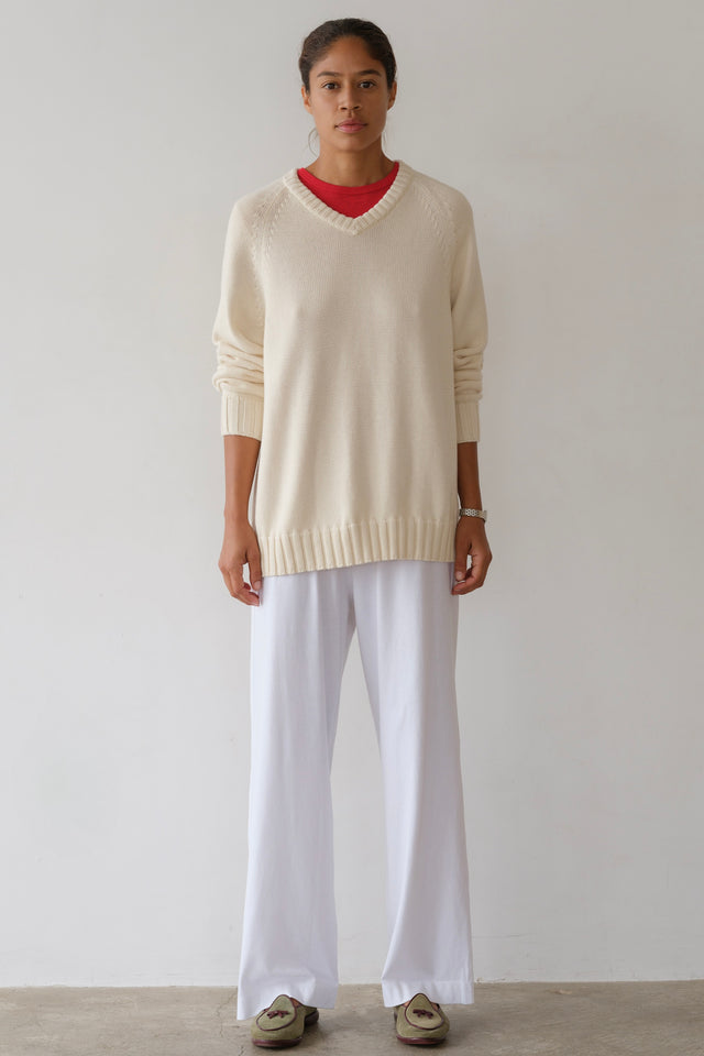 The Cotton Cashmere V-Neck Sweater