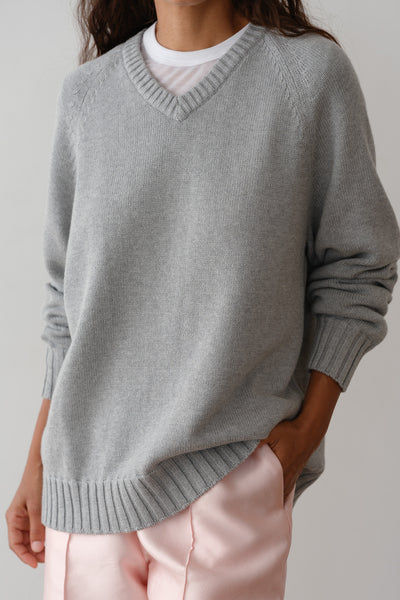 The Cotton Cashmere V-Neck Sweater