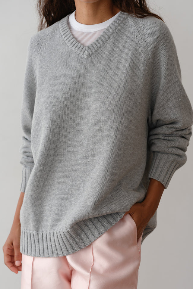 The Cotton Cashmere V-Neck Sweater
