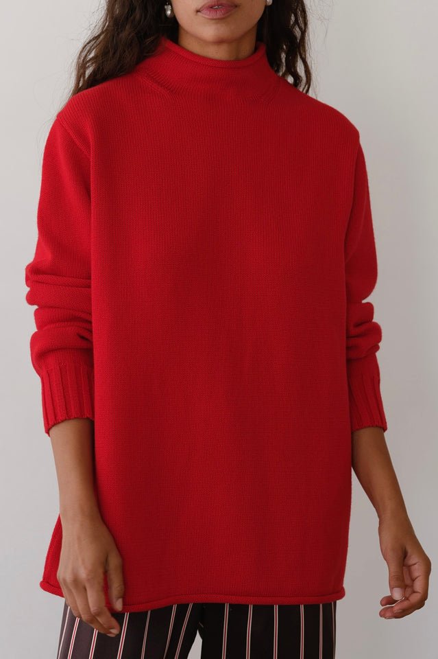 The Cotton Cashmere Roll Neck Sweater