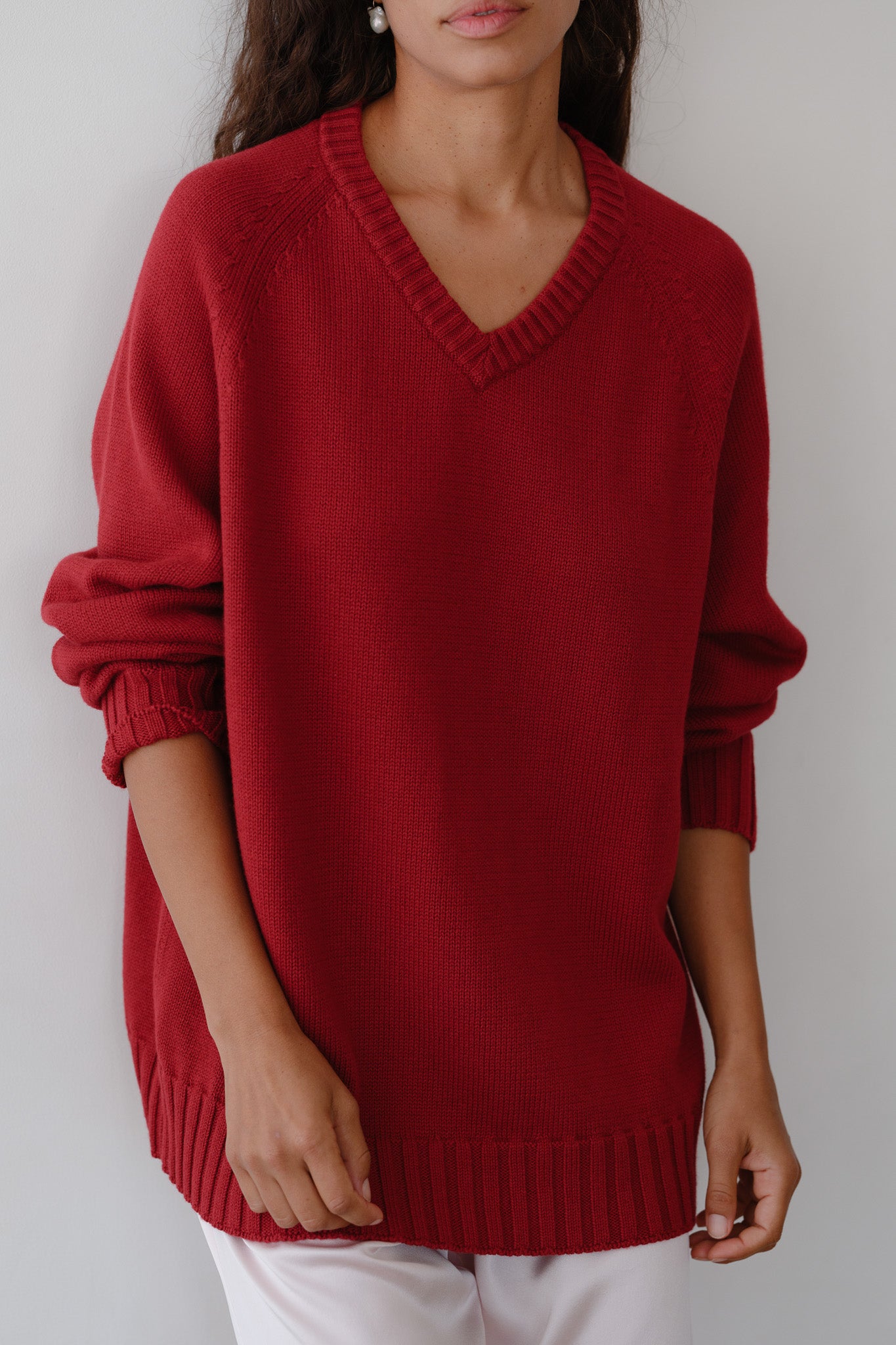 The Cotton Cashmere V-Neck Sweater - Main Image