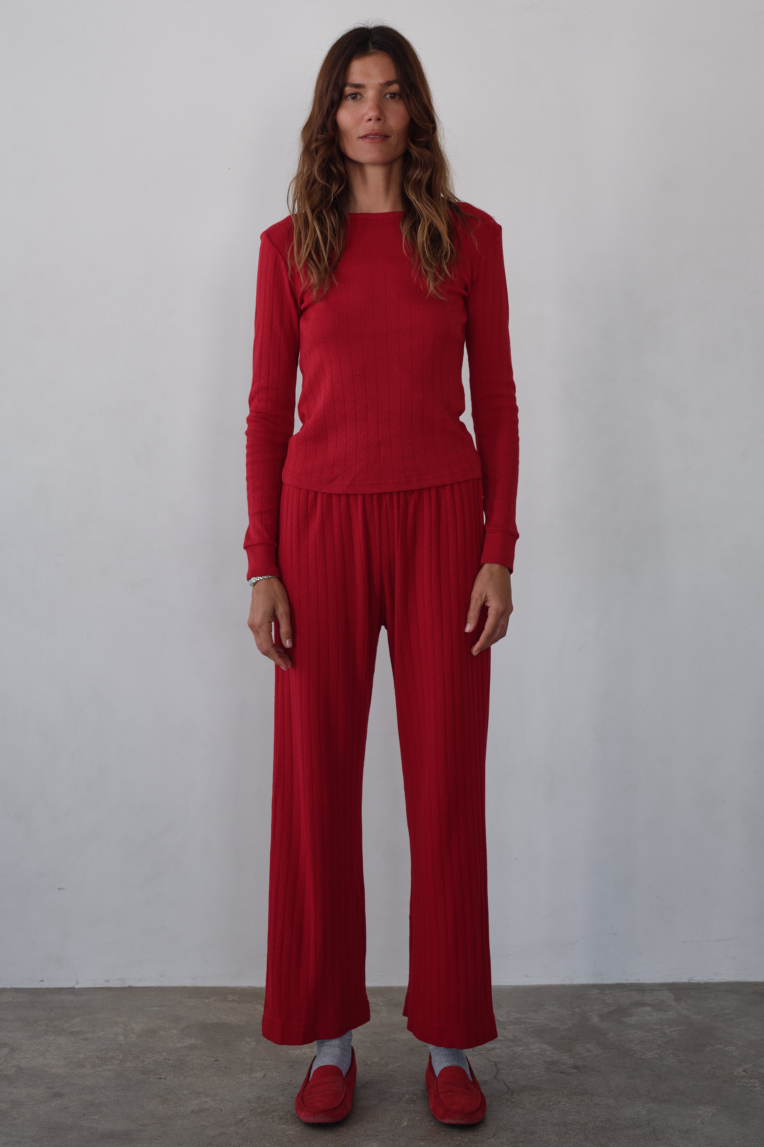 The Pointelle Simple Crop Pant