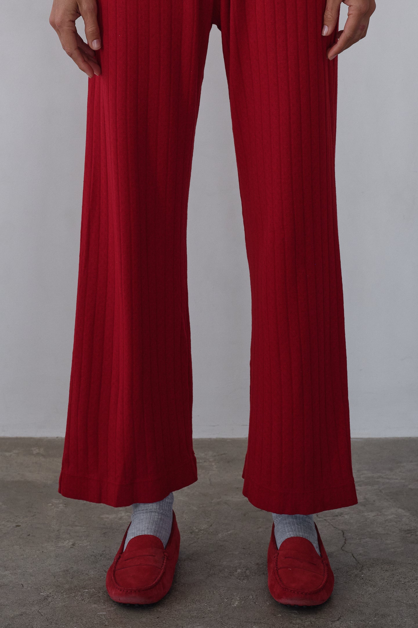 The Pointelle Simple Crop Pant