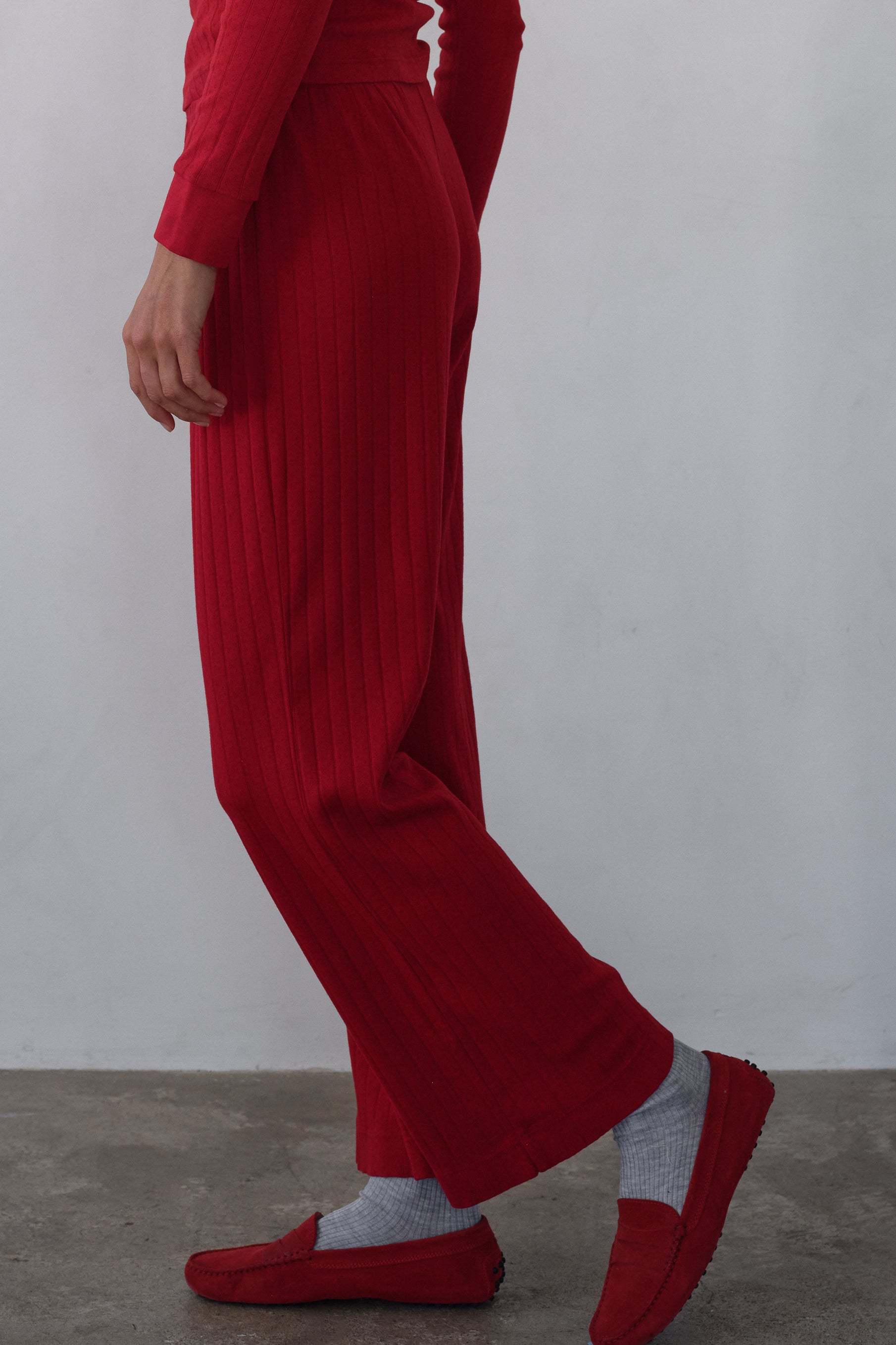 The Pointelle Simple Crop Pant
