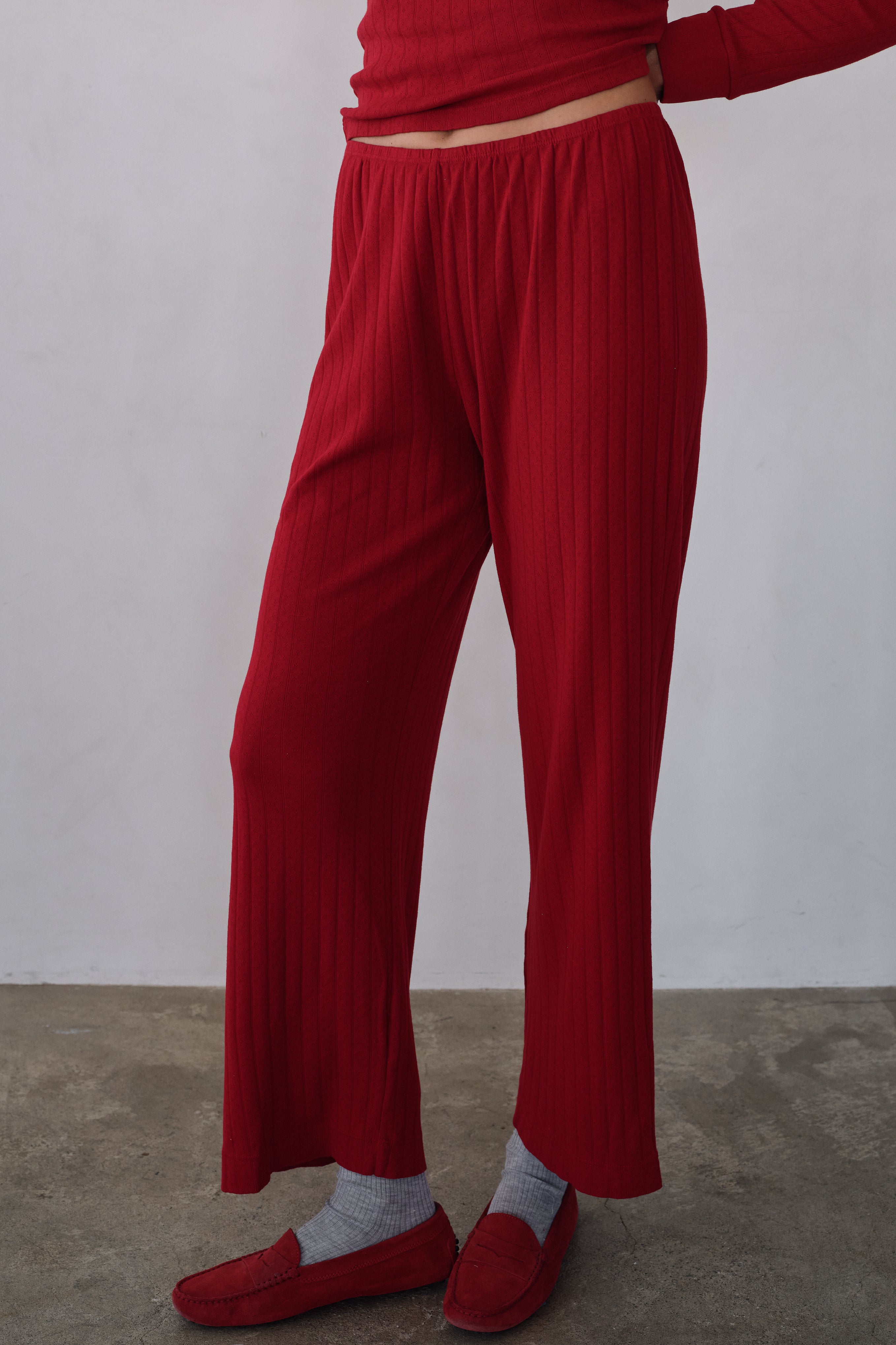 The Pointelle Simple Crop Pant