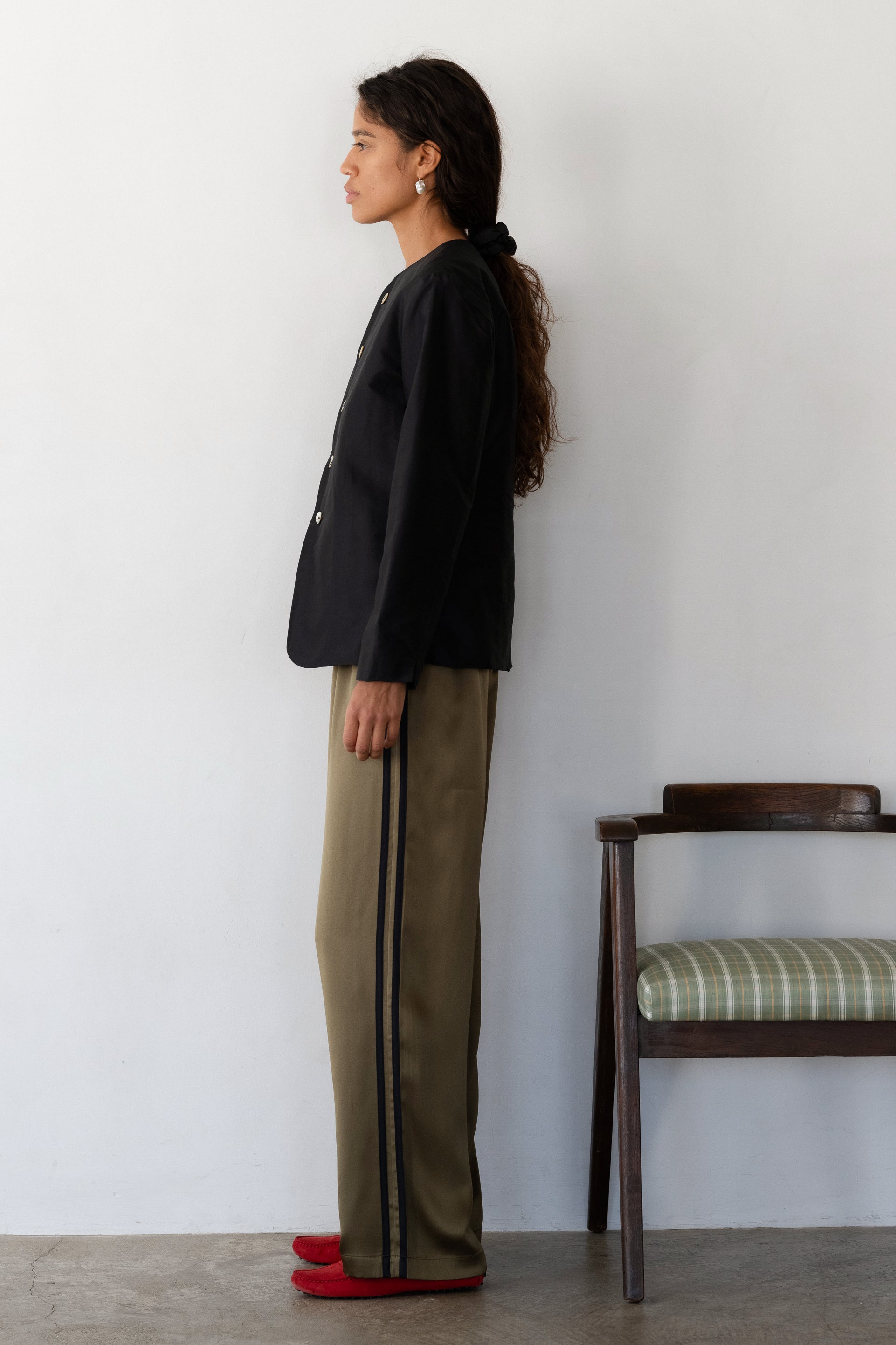 The Silk Stripe Simple Pant