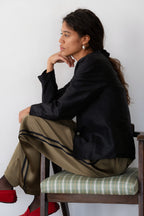 The Silk Stripe Simple Pant