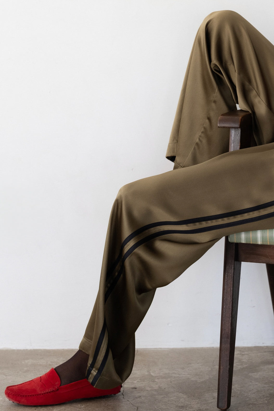 The Silk Stripe Simple Pant