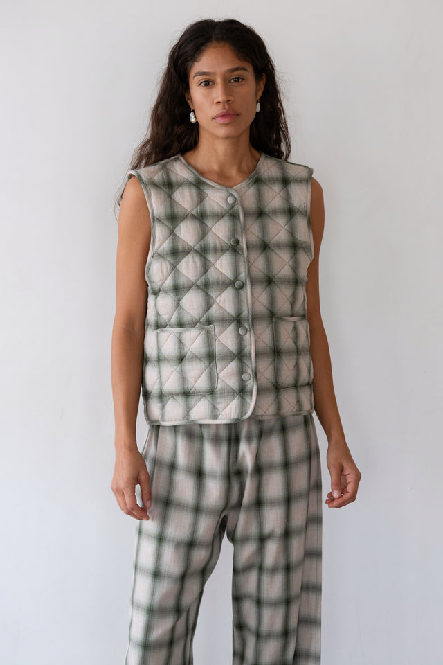 The Quilted Plaid Flannel Vest