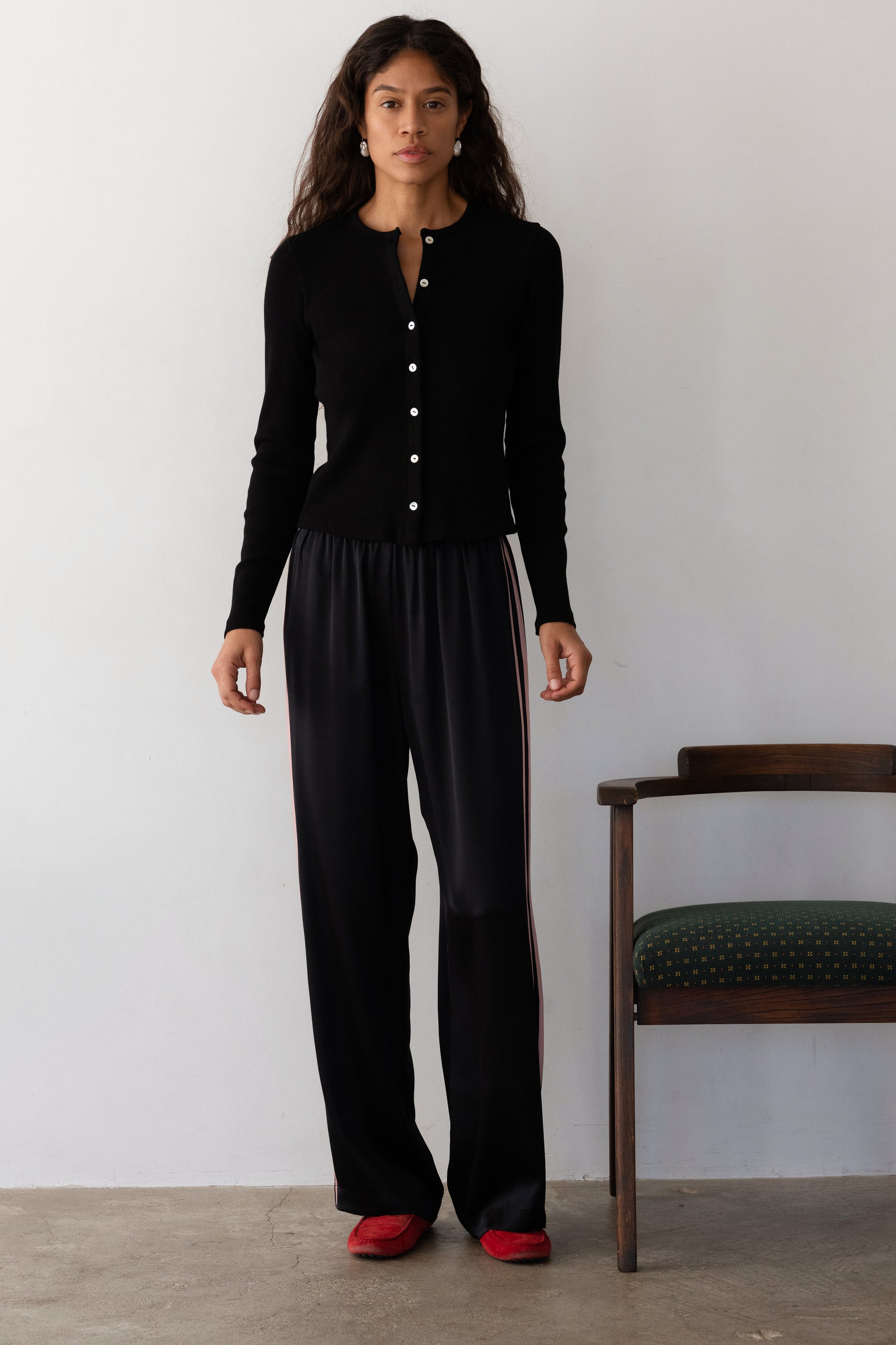 The Silk Stripe Simple Pant