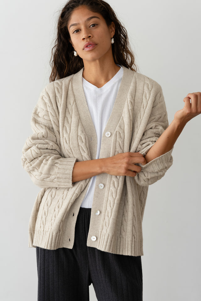 The Cable V-Neck Cardigan