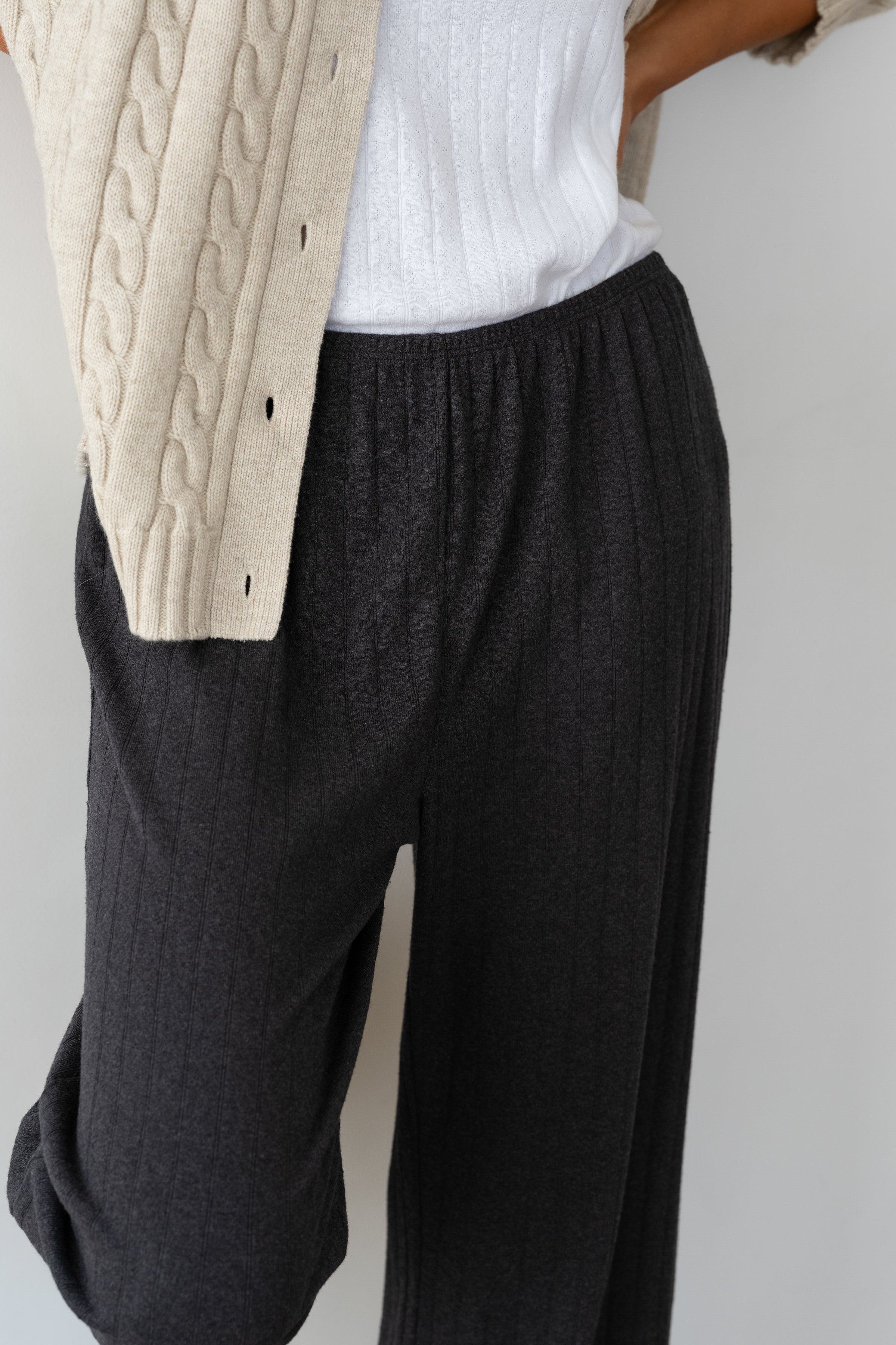 The Pointelle Simple Crop Pant