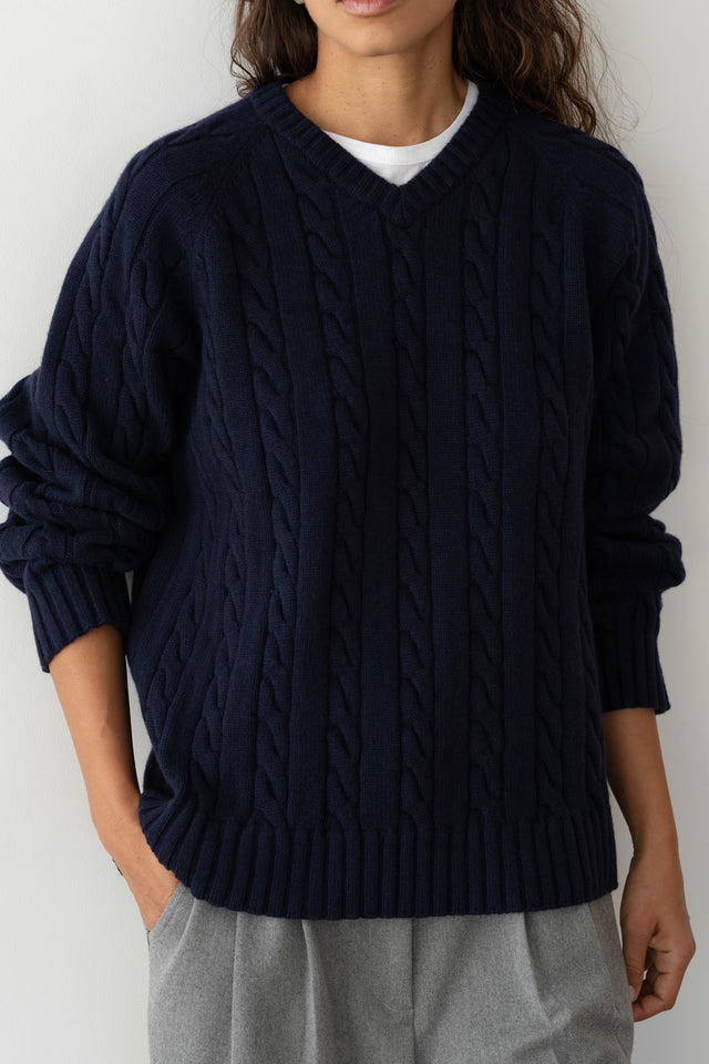 The Cable V-Neck Sweater