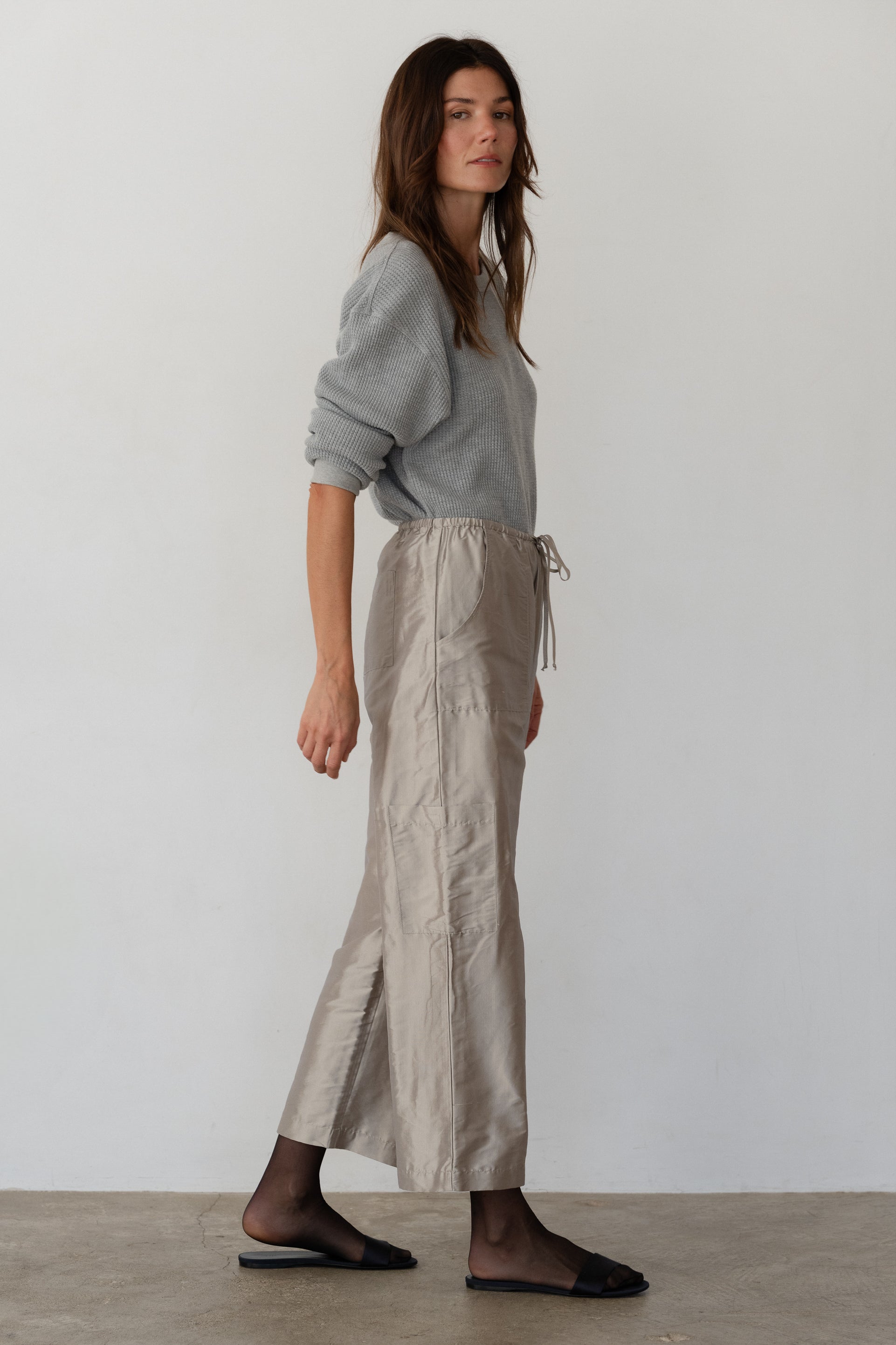 The Silk Taffeta Cargo Pant