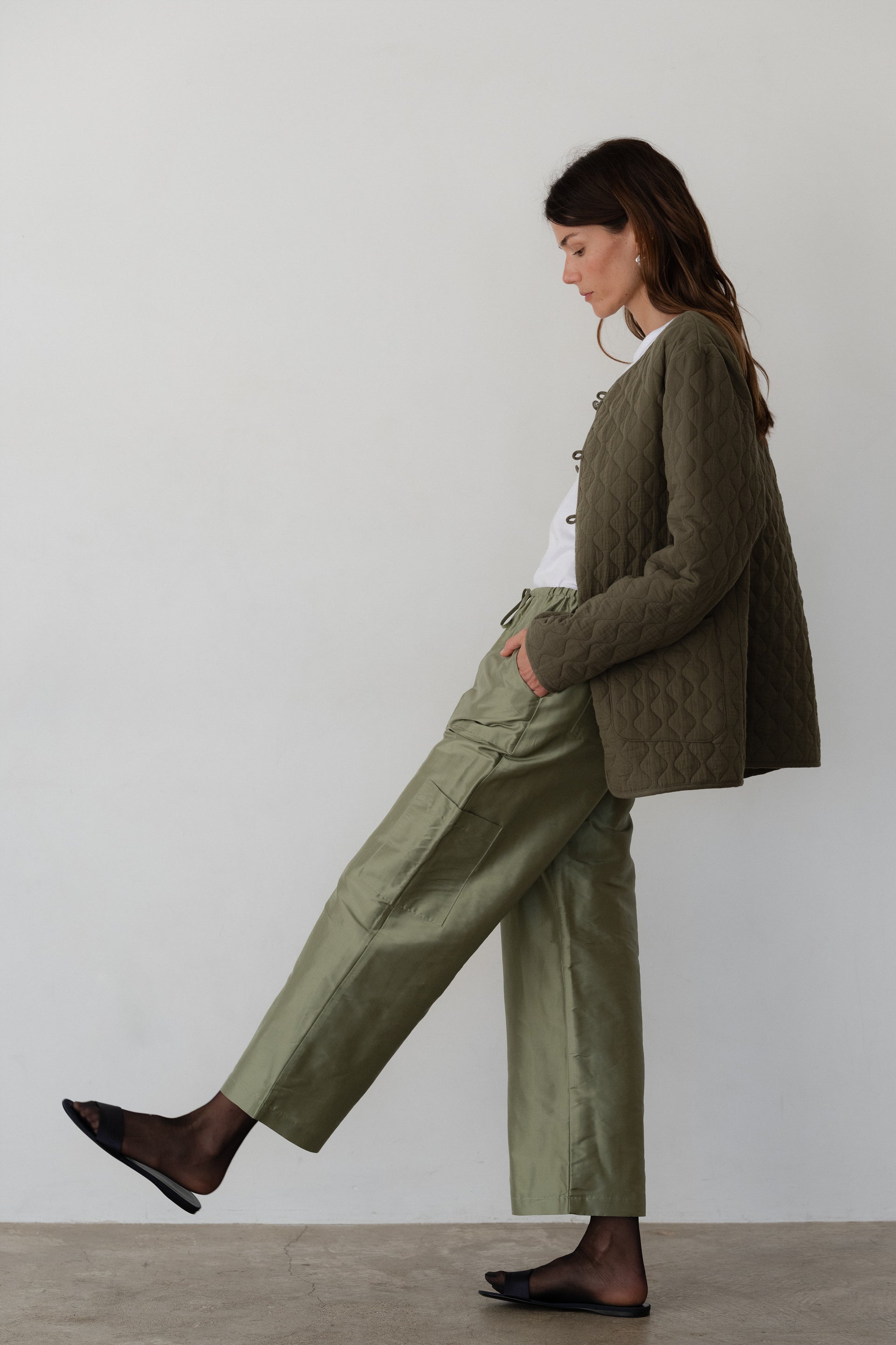 The Silk Taffeta Cargo Pant