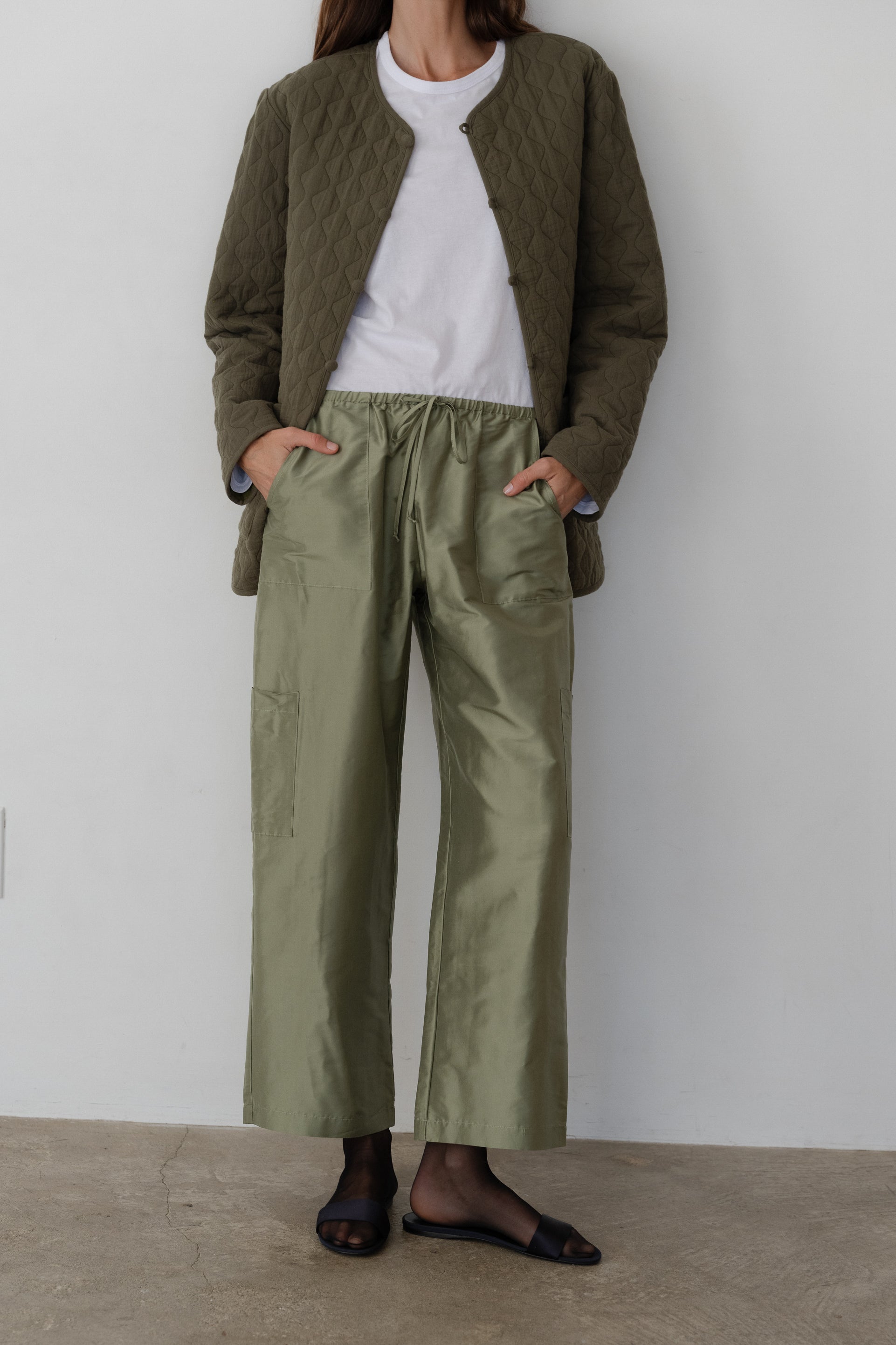 The Silk Taffeta Cargo Pant