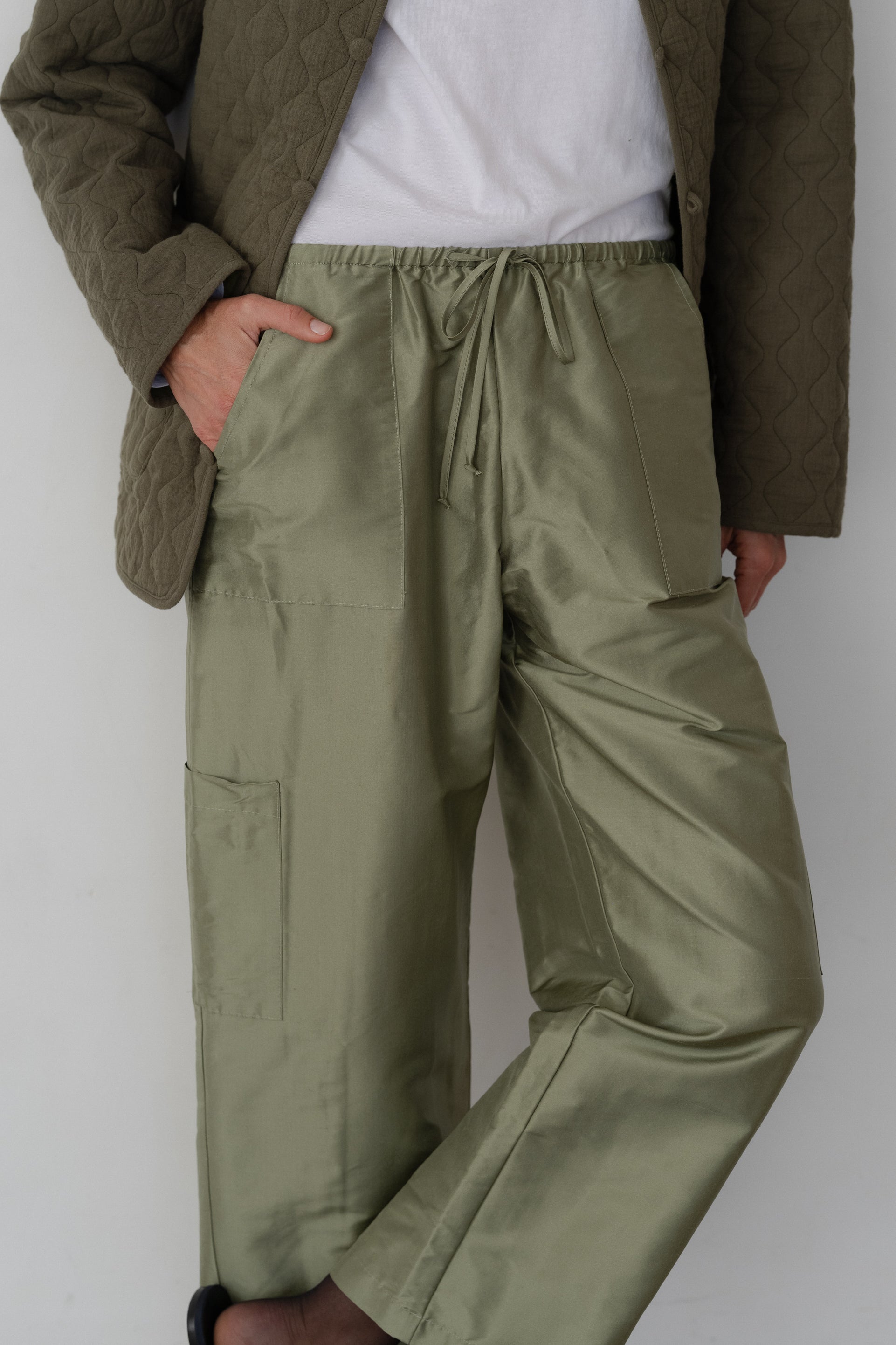 The Silk Taffeta Cargo Pant