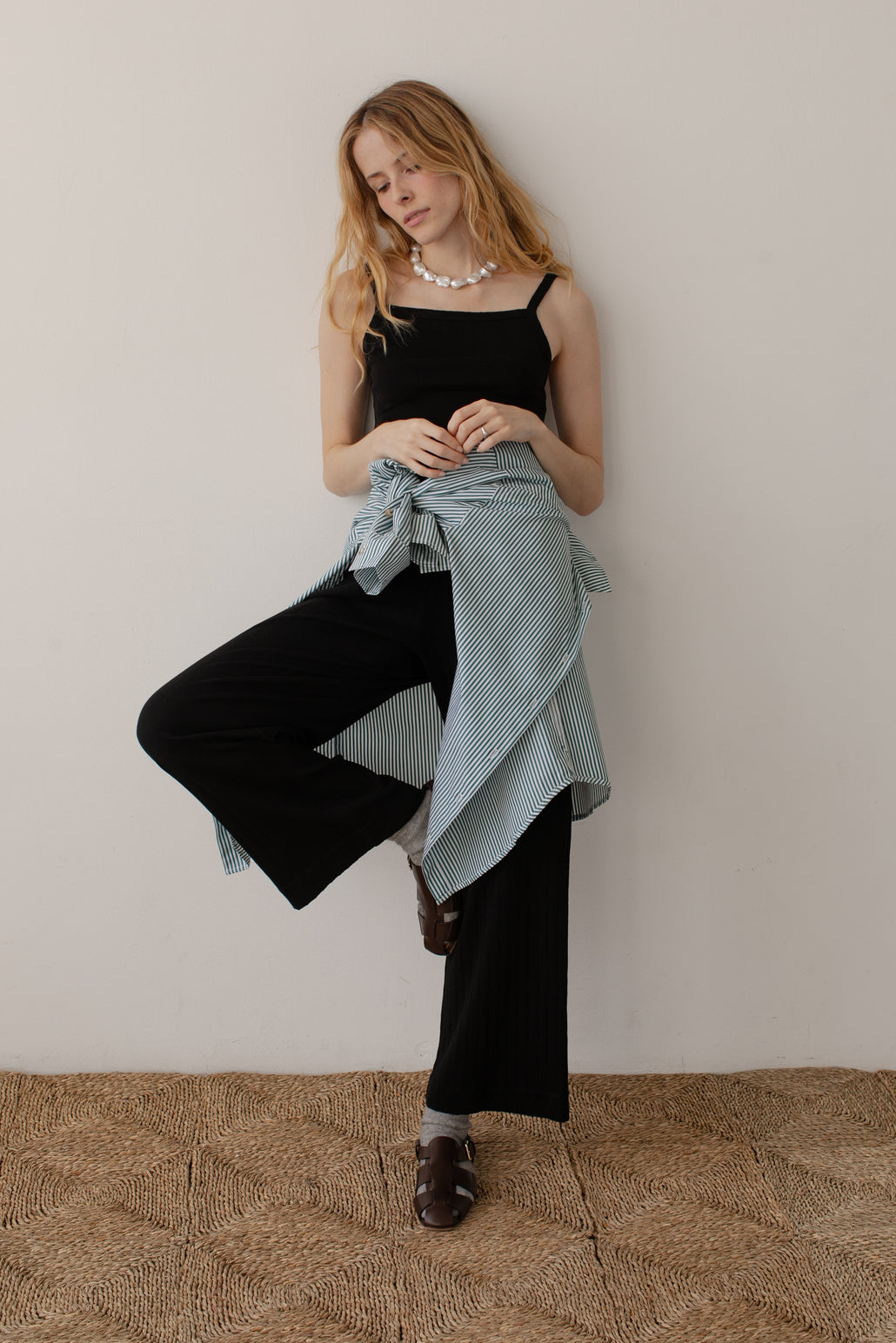 The Pointelle Simple Crop Pant
