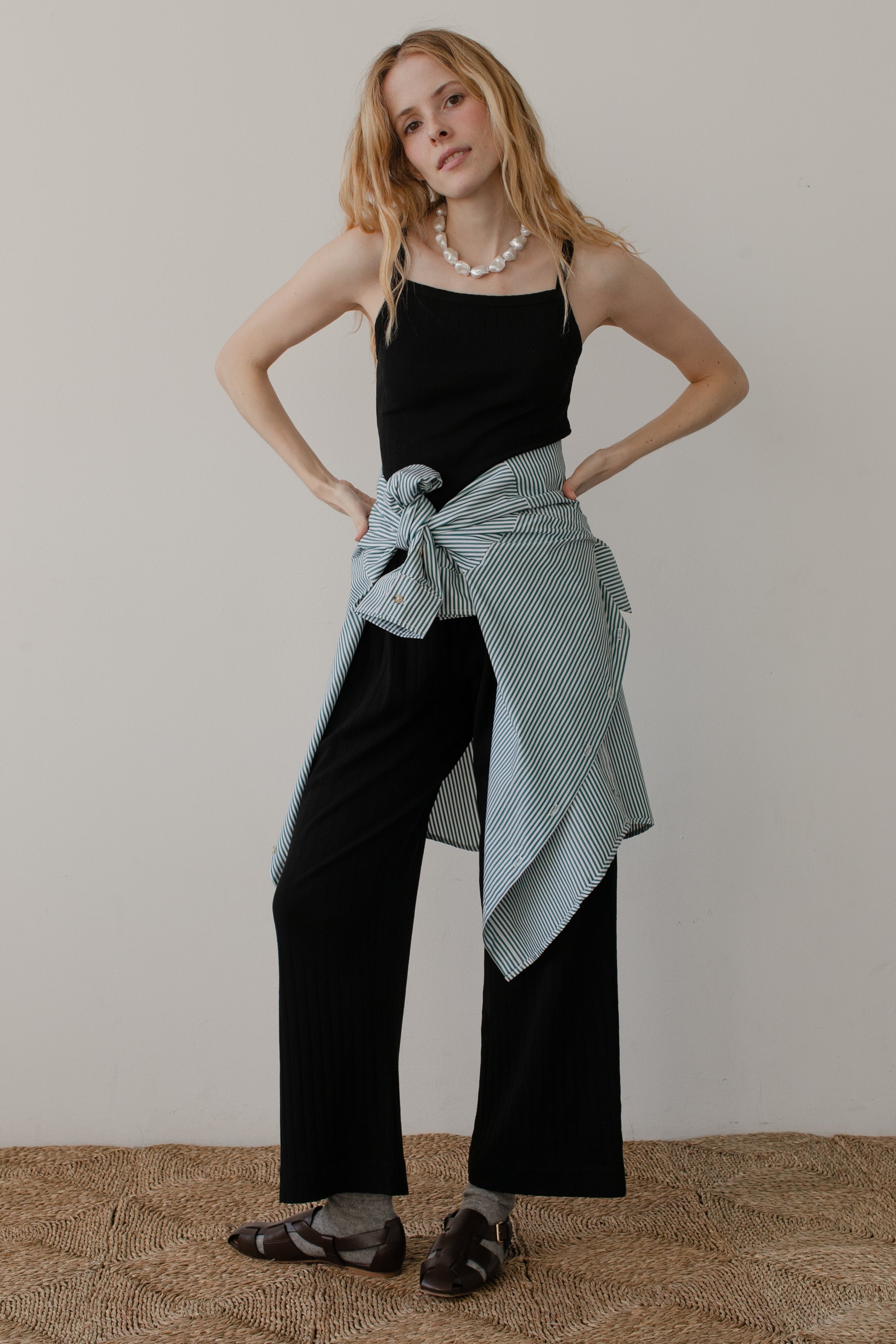 The Pointelle Simple Crop Pant