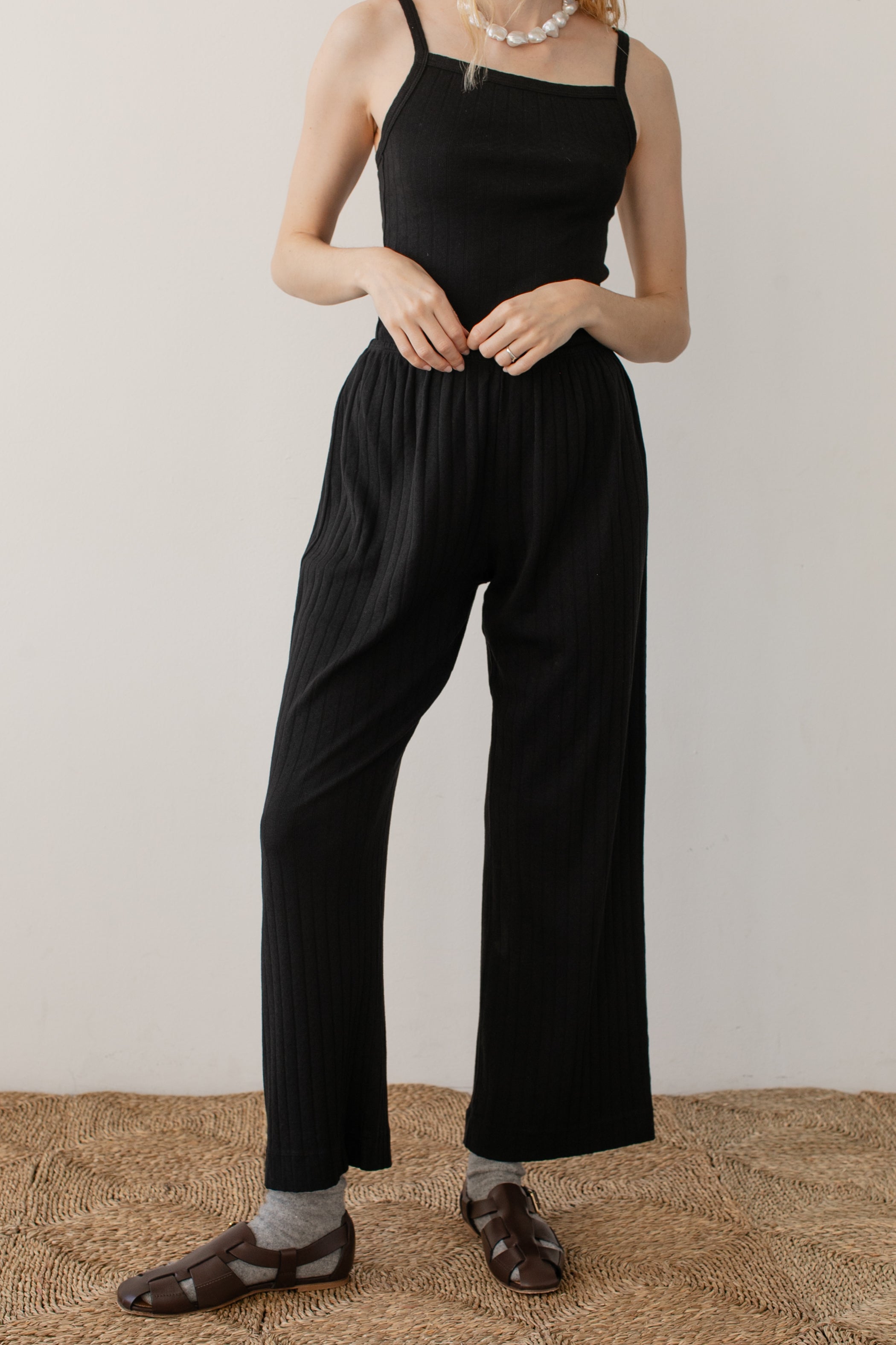 The Pointelle Simple Crop Pant