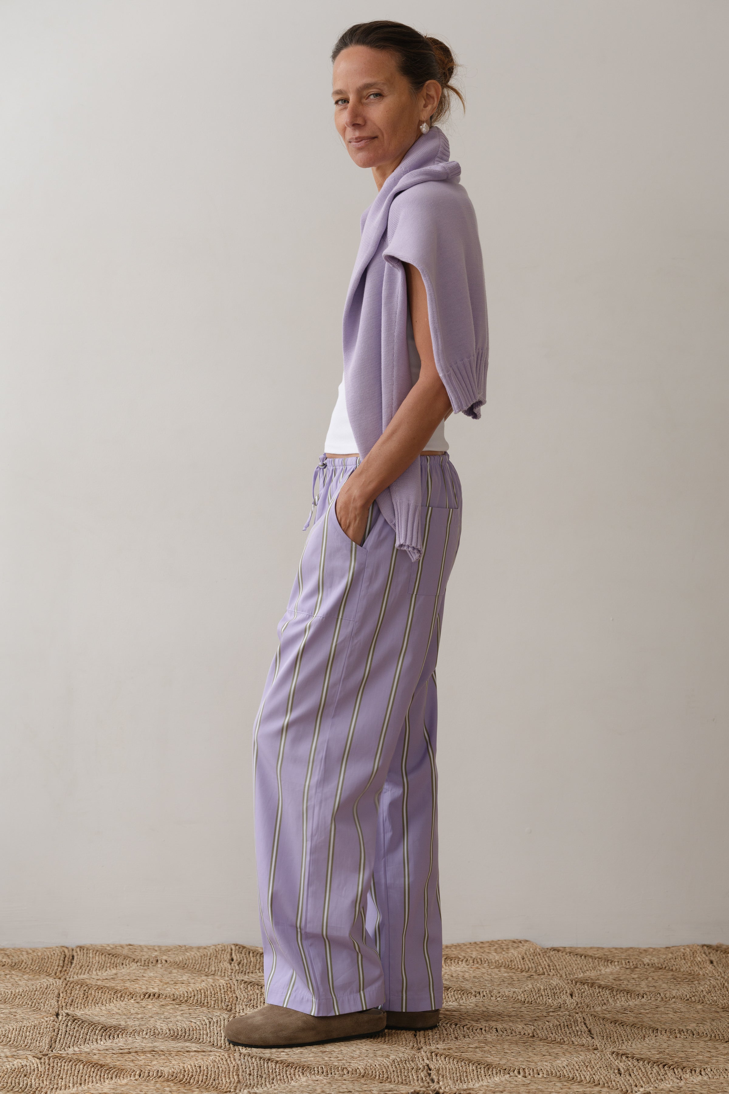 本日限定　S double drawstring pants The Pop Stripe Drawstring Pant