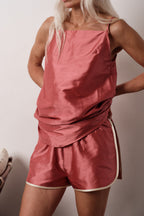 The Silk Taffeta Racer Stripe Short
