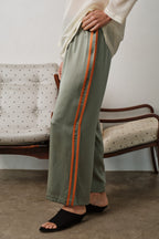 The Silk Stripe Crop Pant