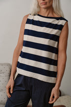 The Jersey Stripe Boatneck Tank