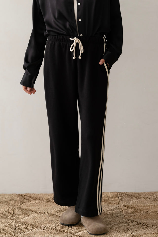The Eco-Terry Stripe Crop Pant