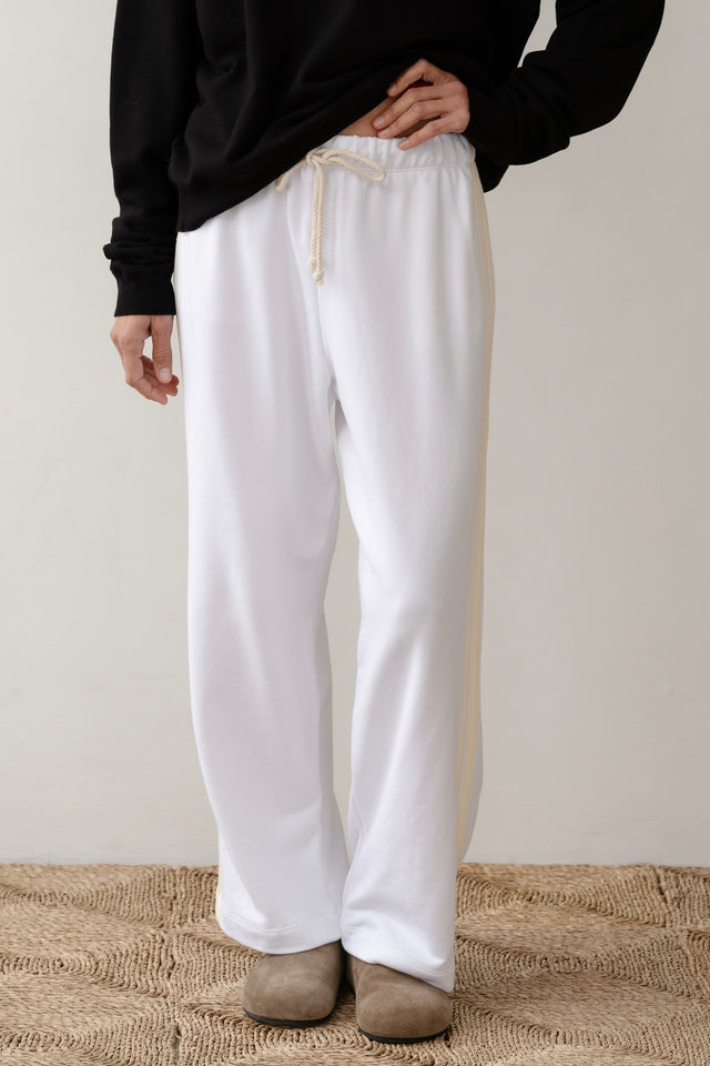 The Eco-Terry Stripe Crop Pant
