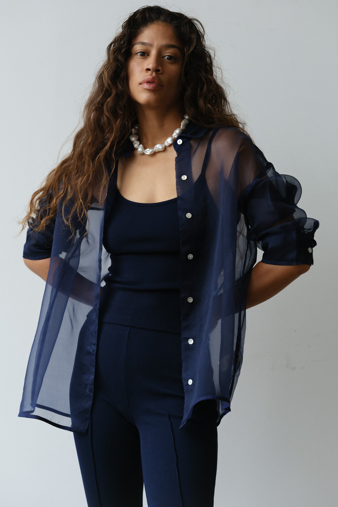 Navy blue sheer jacket best sale