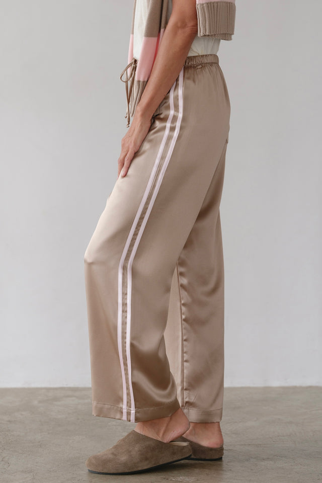 The Silk Stripe Crop Pant
