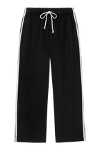 The Eco-Terry Stripe Crop Pant Jet.