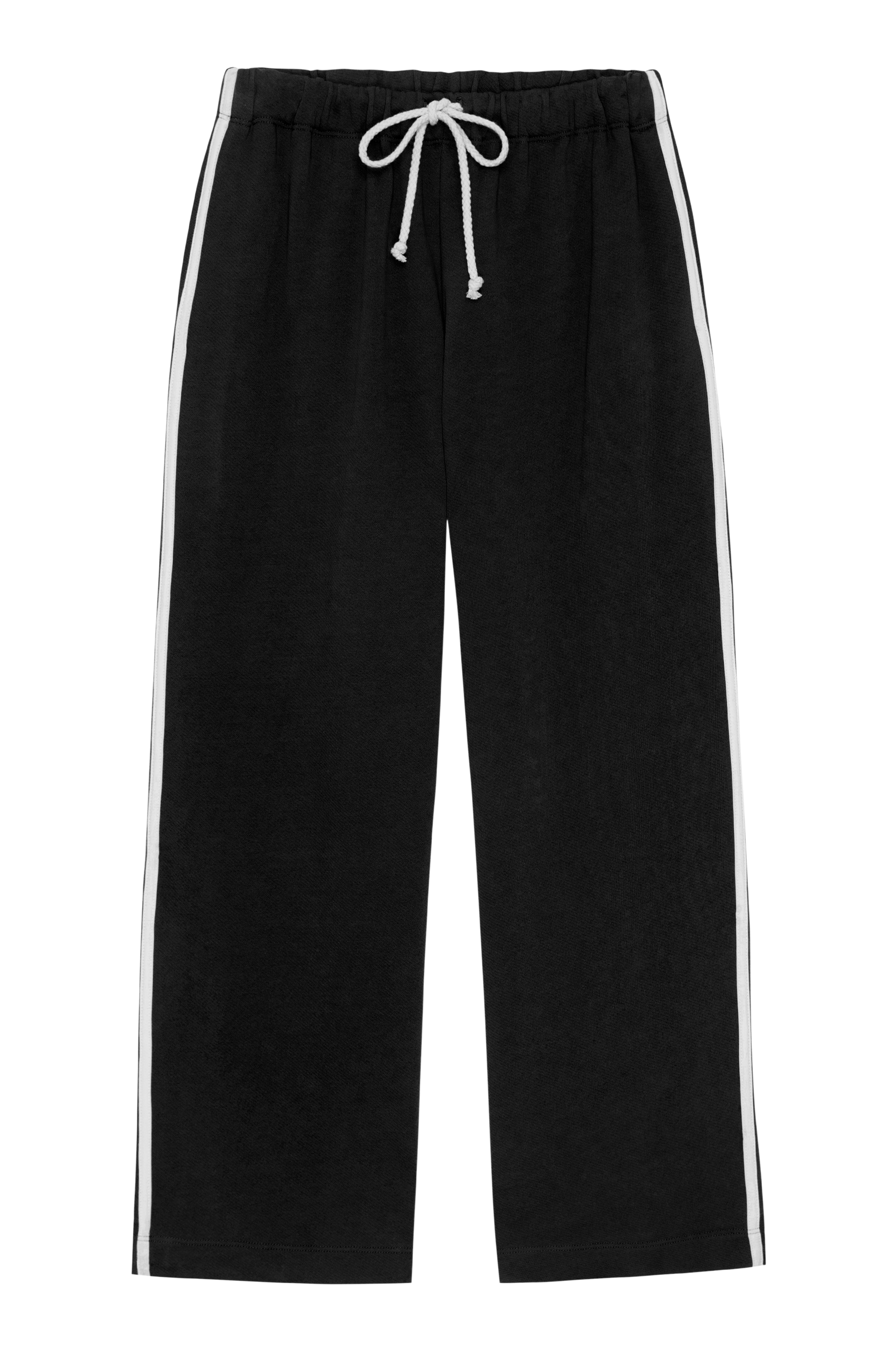 The Eco-Terry Stripe Crop Pant Jet.