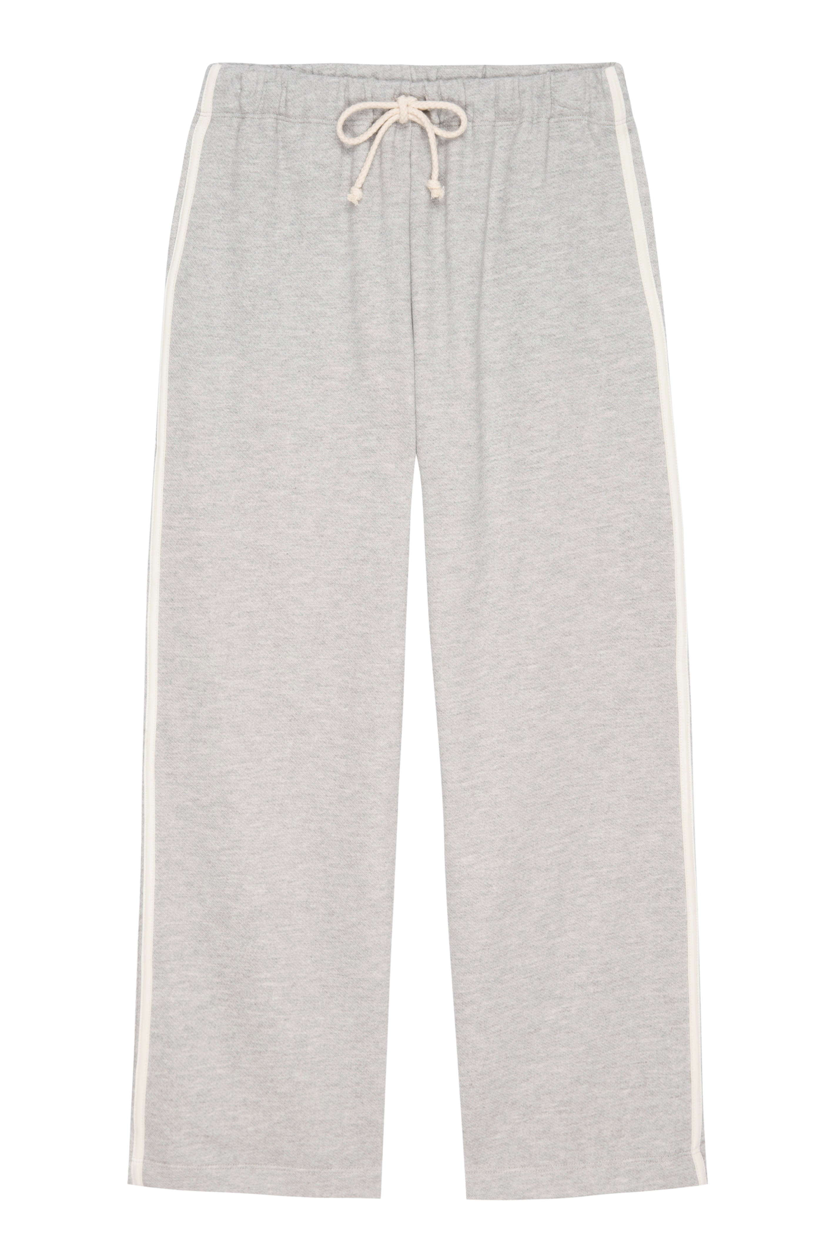 Heather Grey Eco-Terry Stripe Crop Pant – DONNI. | 100% Organic Cotton
