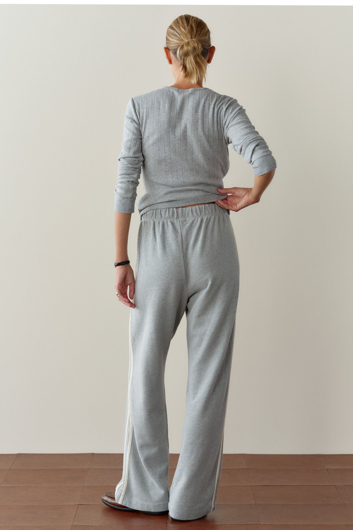The Eco-Terry Stripe Crop Pant