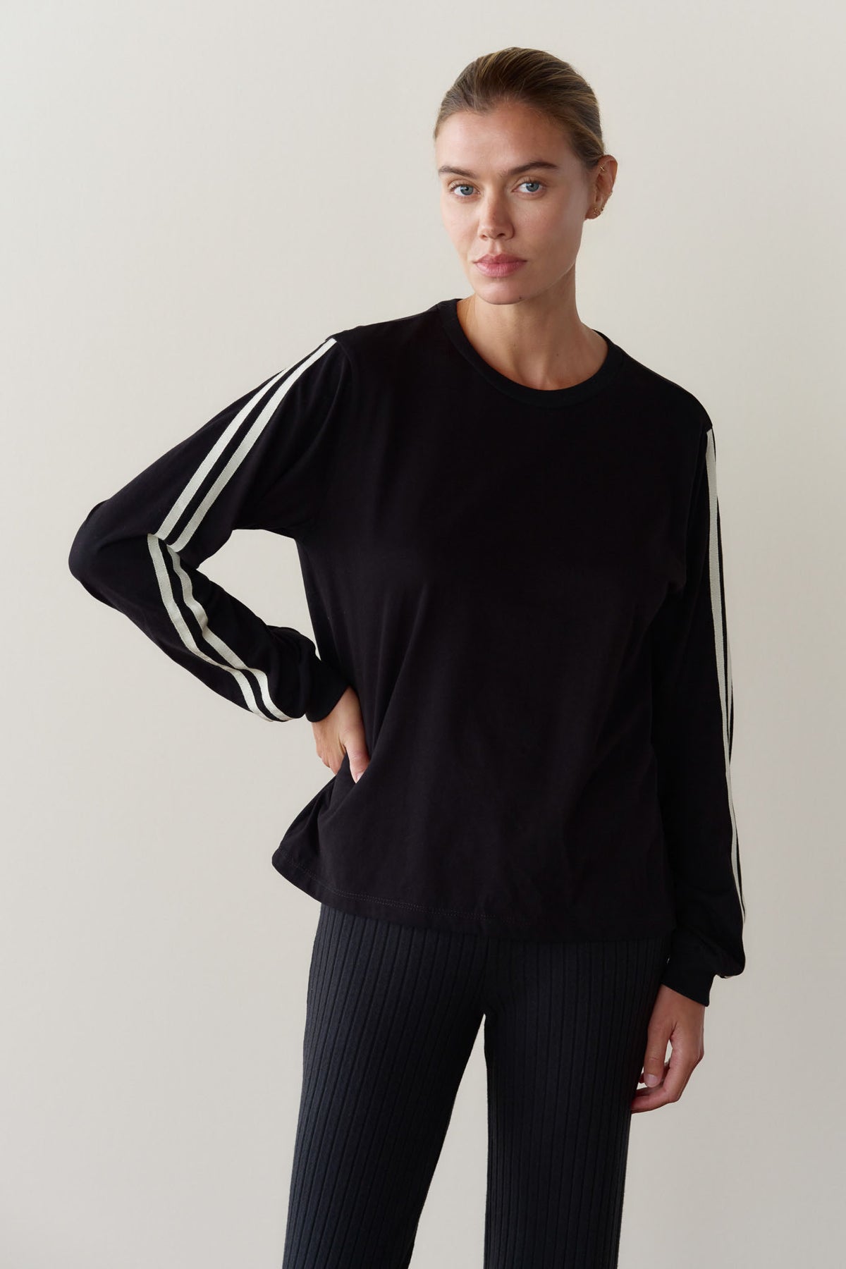 The Sueded Jersey Stripe Long Sleeve