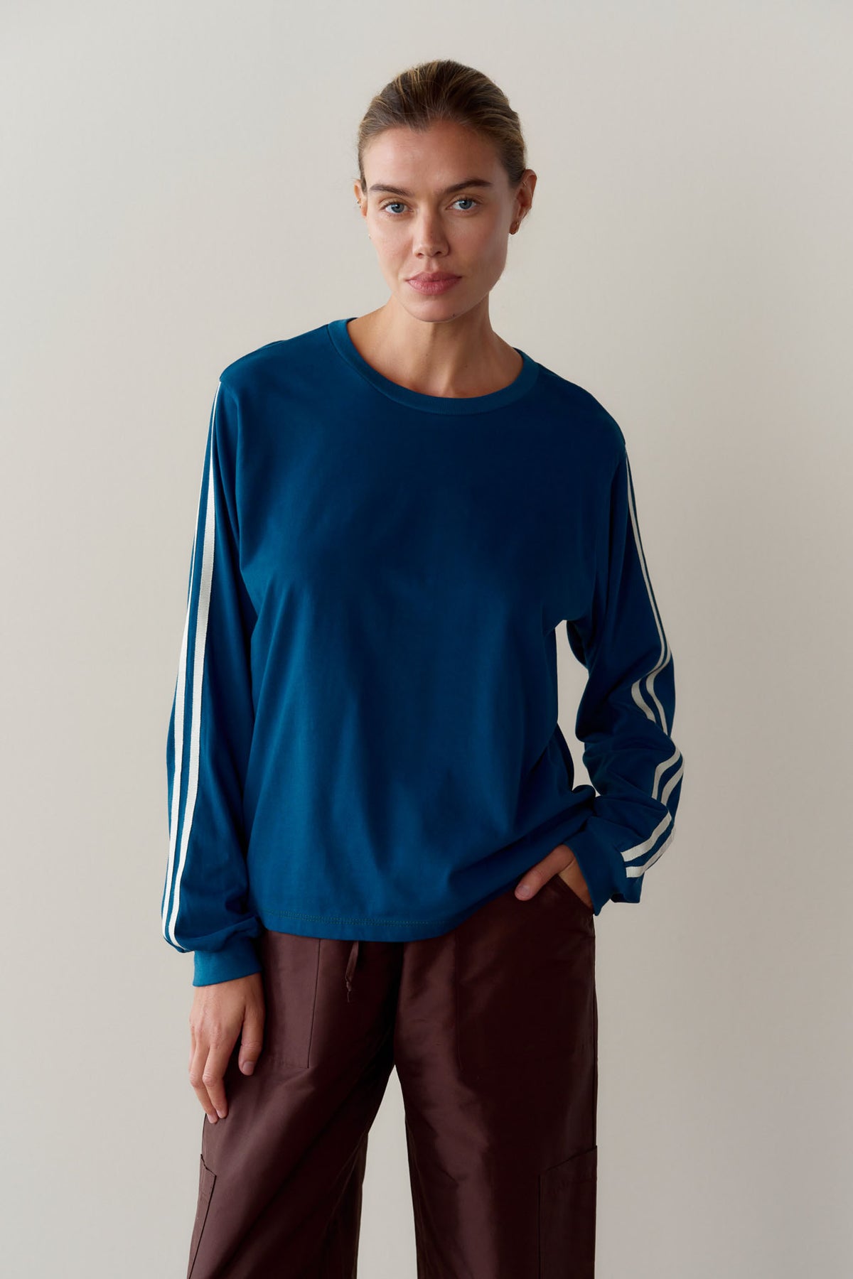 The Sueded Jersey Stripe Long Sleeve