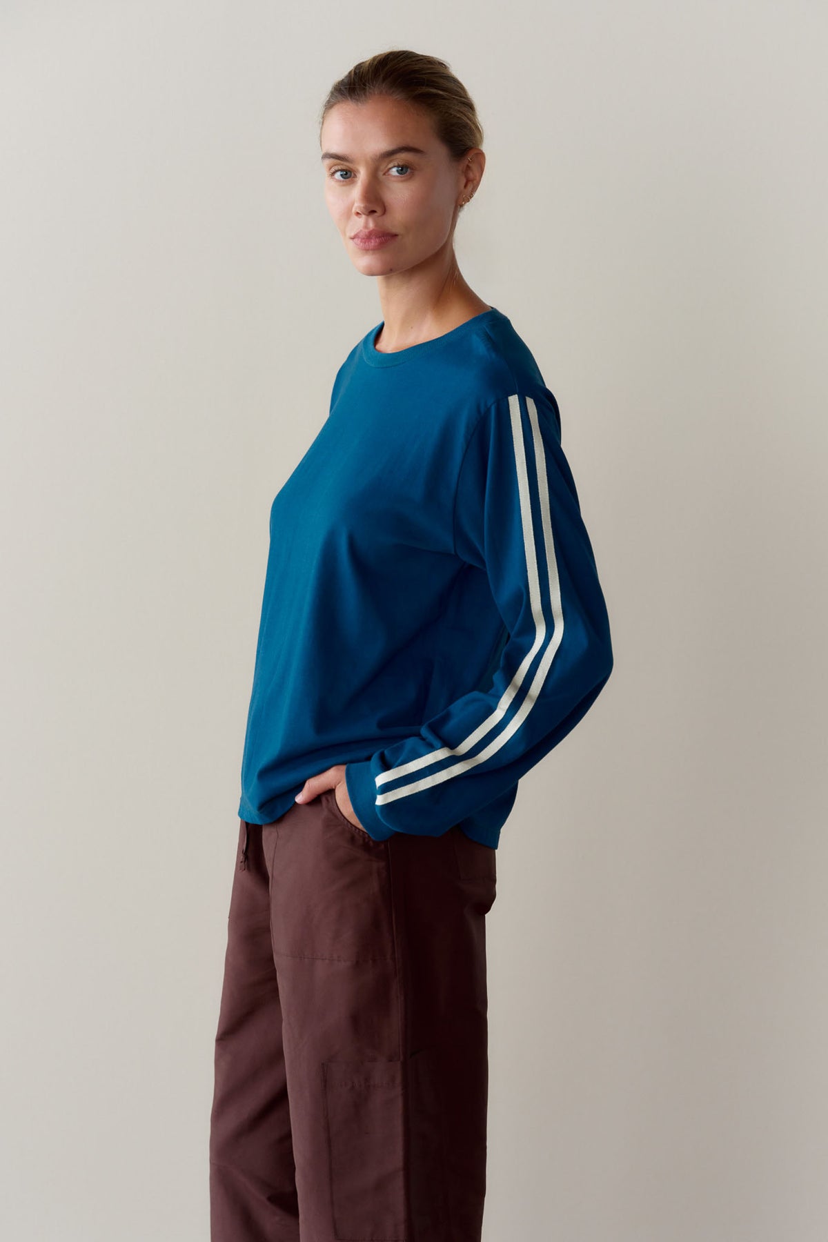 The Sueded Jersey Stripe Long Sleeve