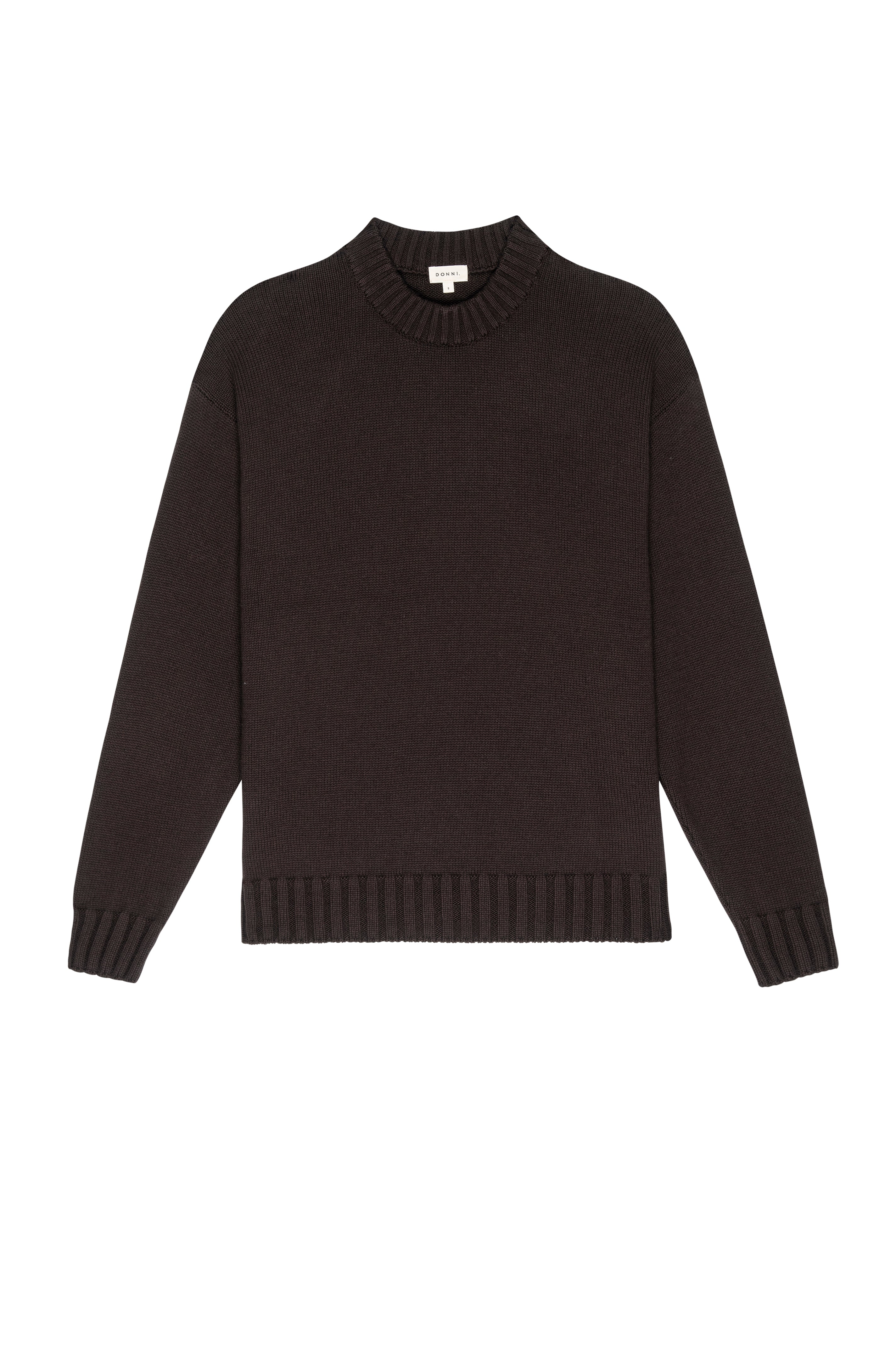 The Cotton Cashmere Crewneck Sweater in Espresso.