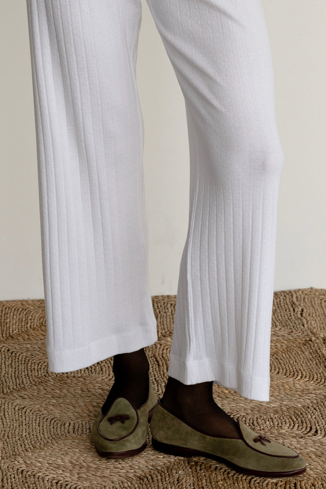 The Pointelle Simple Crop Pant