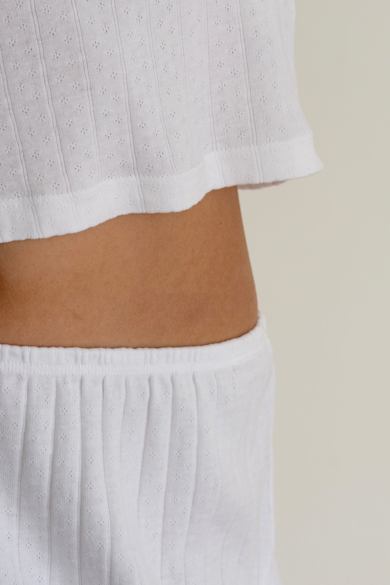 The Pointelle Simple Crop Pant