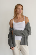 The Pointelle Square Neck Tank
